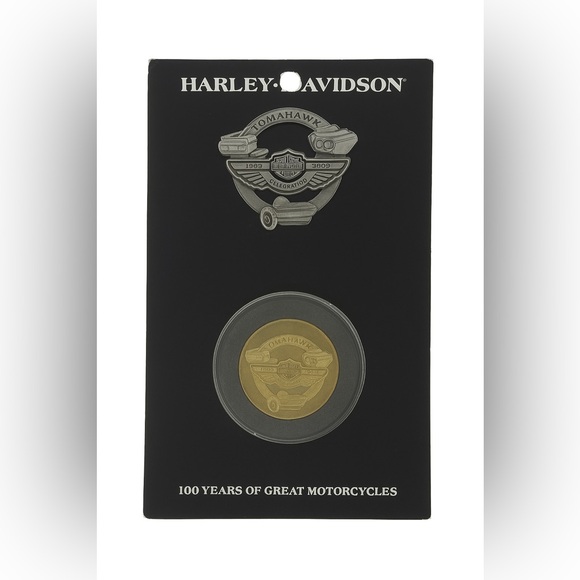 Harley-Davidson 100th Anniversary Vintage Limited Edition Pin and Coin Set